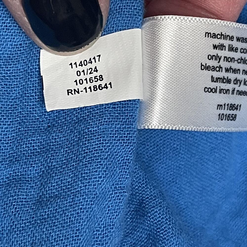 Lane Bryant Tunic Womens 18/20 Blue Button-Up Long Sleeve 100% Cotton Relaxed - Picture 8 of 10